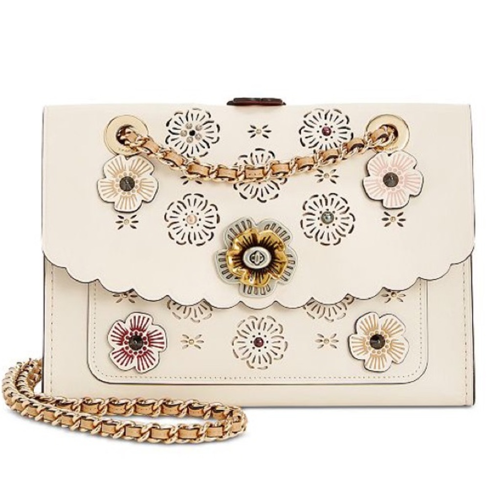 Coach Parker Small Bag with Cut Out Tea Rose